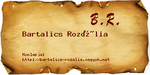 Bartalics Rozália névjegykártya